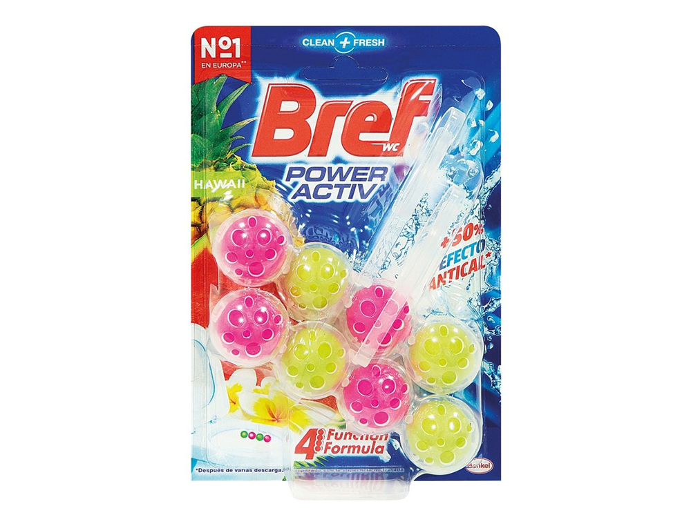 DESINFECTANTE Y AMBIENTADOR DE INODORO BREF WC PODER ACTIVO CLORO 50 G BLISTER DE 2 UNIDADES