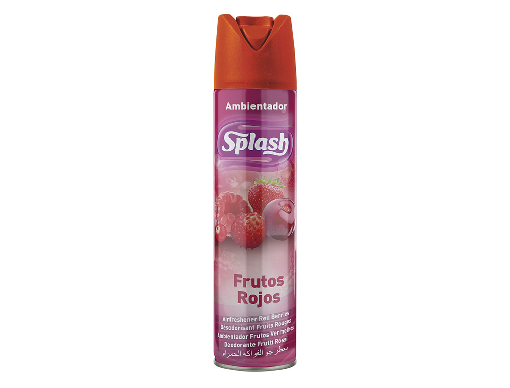 AMBIENTADOR SPRAY SPLASH AROMA FRUTOS ROJOS BOTE DE 300 ML