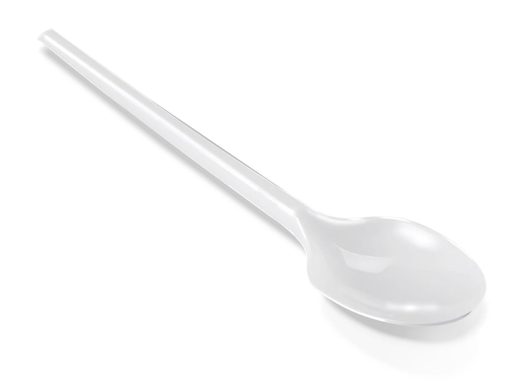 CUCHARILLA DE PLASTICO BLANCO REUTILIZABLE PAQUETE DE 100 UNIDADES