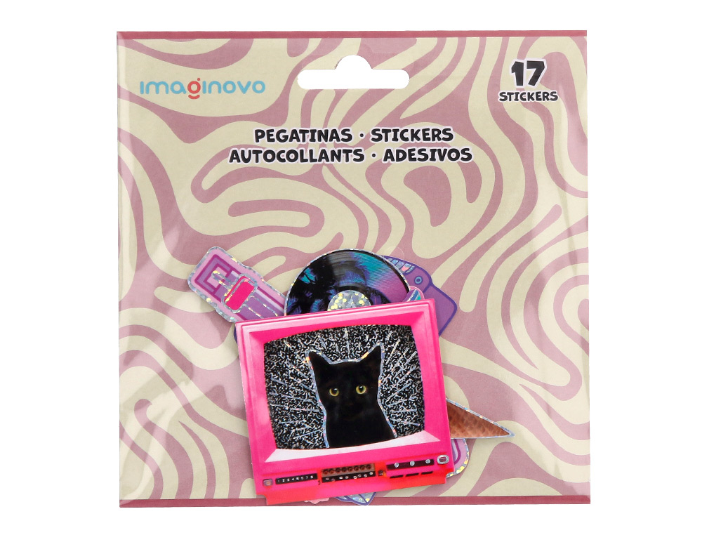 PEGATINAS IMAGINOVO RETRO DISEOS SURTIDOS PARA ORDENADOR 145X140 MM EN BLISTER