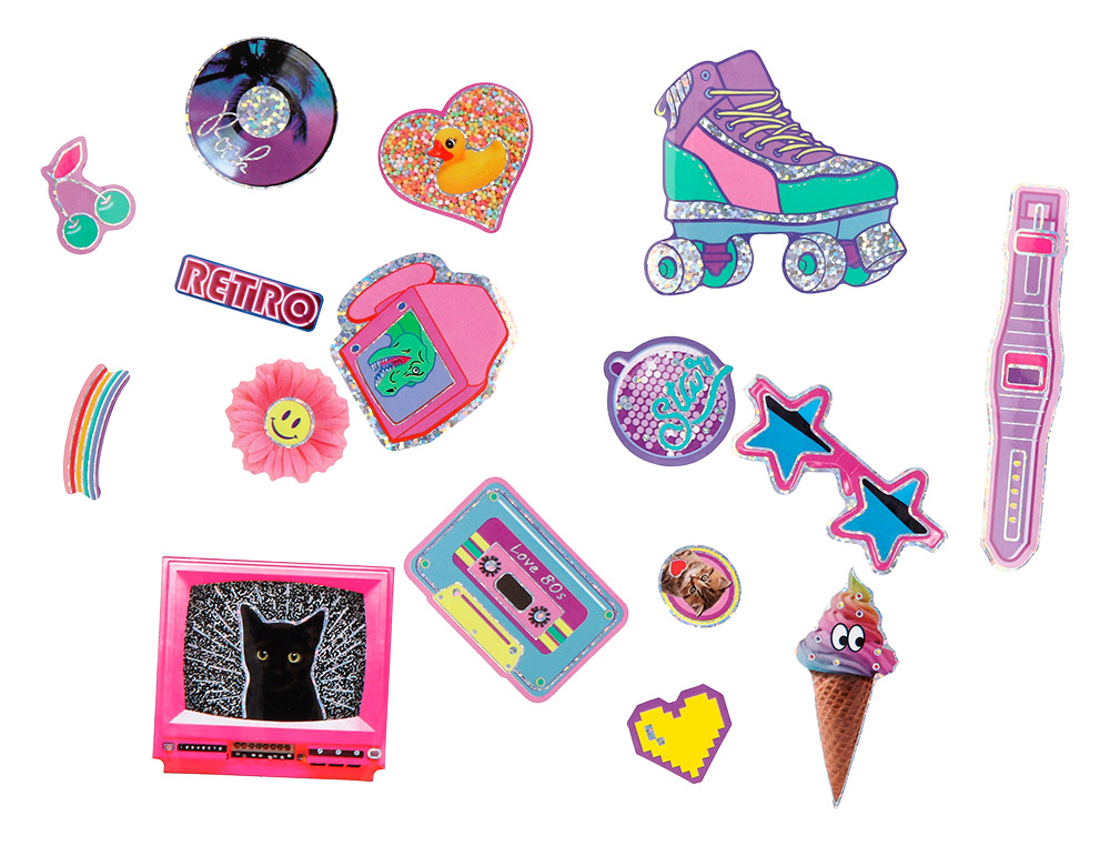 PEGATINAS IMAGINOVO RETRO DISEOS SURTIDOS PARA ORDENADOR 145X140 MM EN BLISTER