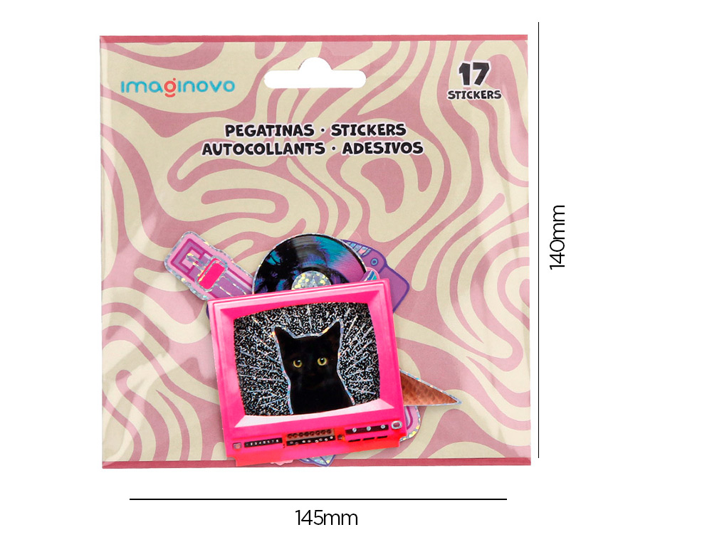 PEGATINAS IMAGINOVO RETRO DISEOS SURTIDOS PARA ORDENADOR 145X140 MM EN BLISTER