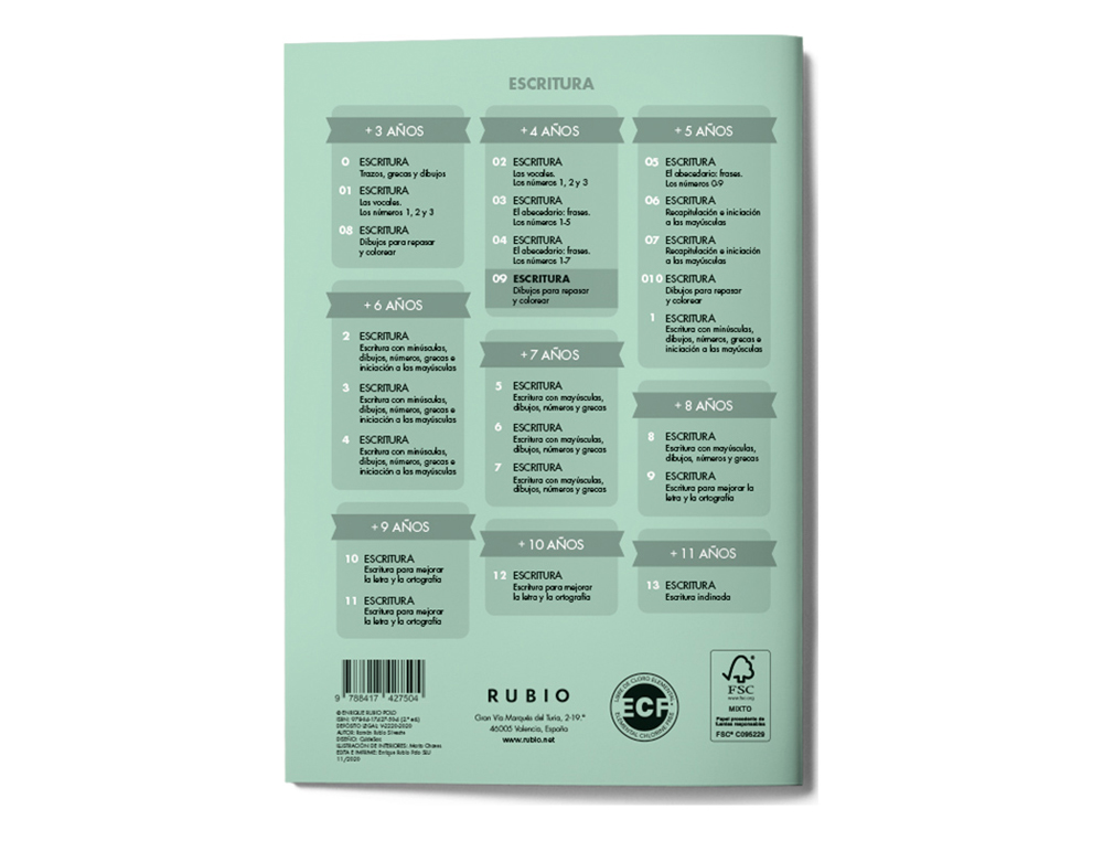 CUADERNO RUBIO CALIGRAFIA Nº 09