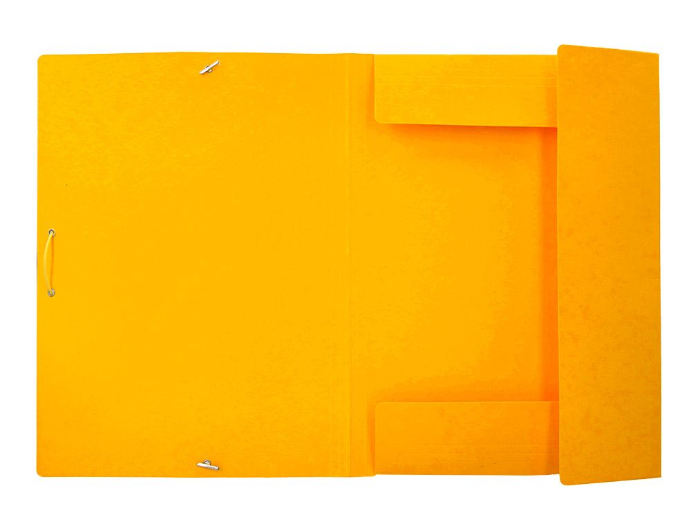 CARPETA LIDERPAPEL GOMAS TRES SOLAPAS CARTON SIMIL PRESPAN A3 COLOR AMARILLO