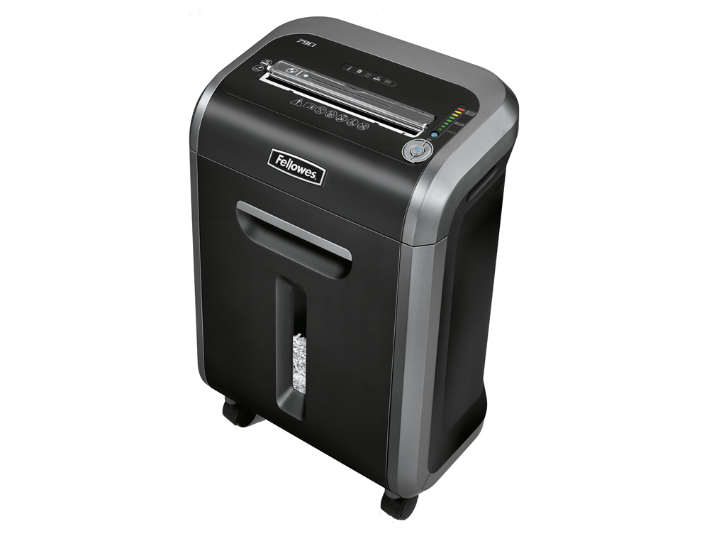 DESTRUCTORA DE DOCUMENTOS FELLOWES PS-79CI CAPACIDAD DE CORTE 16 H DESTRUYE TARJETAS DE CREDITO GRAPAS CLIPS Y CD