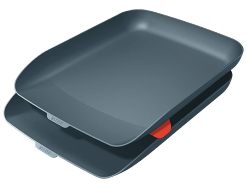 BANDEJA SOBREMESA PLASTICO LEITZ COSY SET DE 2 UNIDADES GRIS 274X81X407 MM