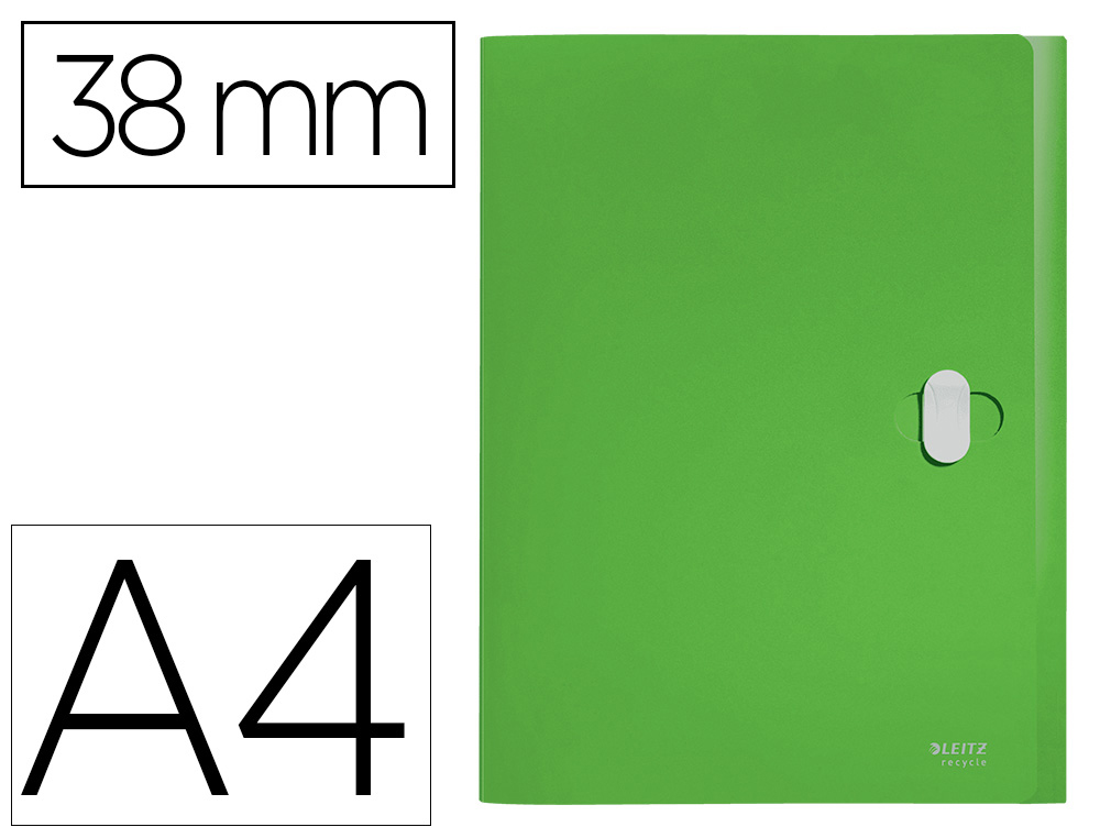 CARPETA DE PROYECTOS LEITZ RECYCLE DIN A4 POLIPROPILENO LOMO 38 MM VERDE