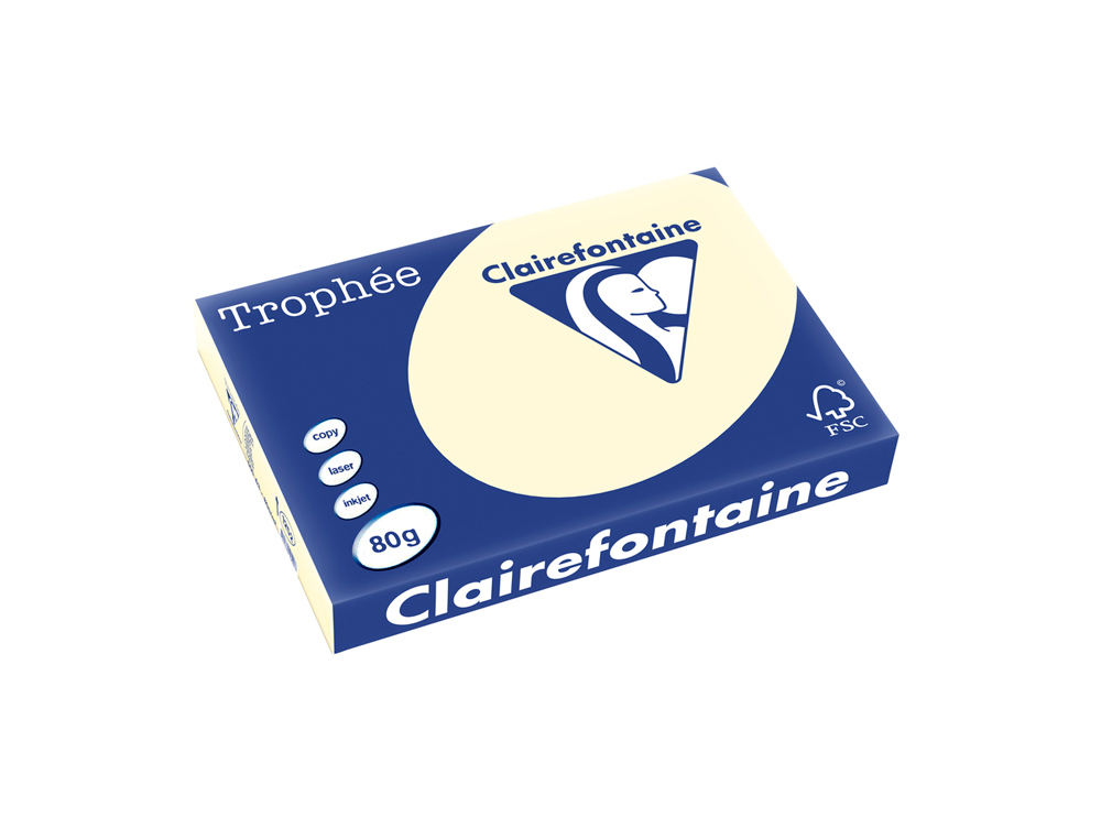 PAPEL COLOR TROPHEE A3 80GR CREMA PASTEL PAQUETE DE 500 HOJAS