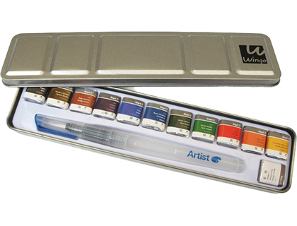 ACUARELA ARTIST START CAJA METAL 12 COLORES SURTIDOS + PINCEL RELLENABLE