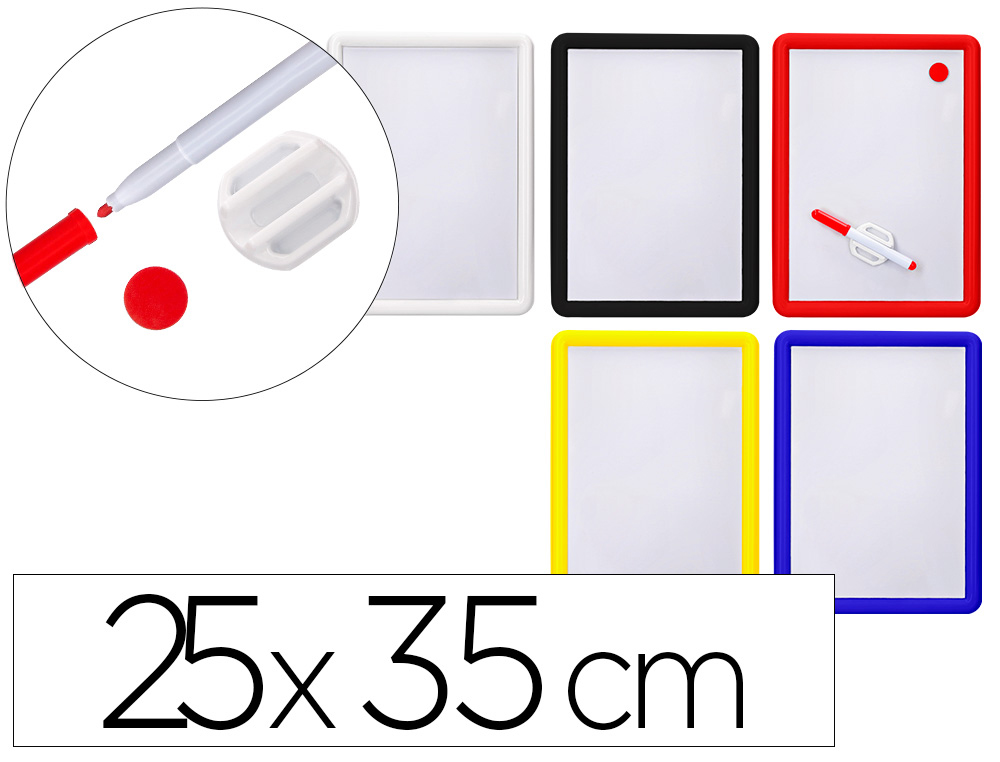 PIZARRA BLANCA LIDERPAPEL MAGNETICA 25X35 CM CON ROTULADOR Y BORRADOR