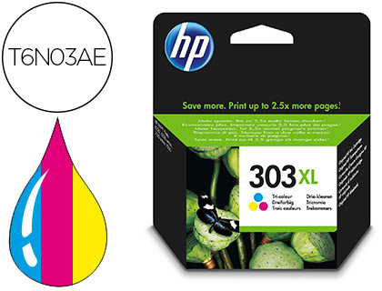 INK-JET HP 303XL ENVY PHOTO 6230 / 7130 / 7830 COLOR TRICOLOR CAPACIDAD 415 PAGINAS