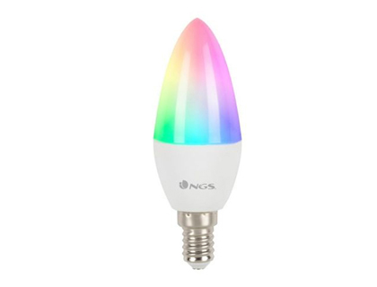 BOMBILLA NGS SMART WIFI LED BULB GLEAM 514C HALOGENA COLORES 5W 500 LUMENES E14 REGULABLE EN INTESIDAD