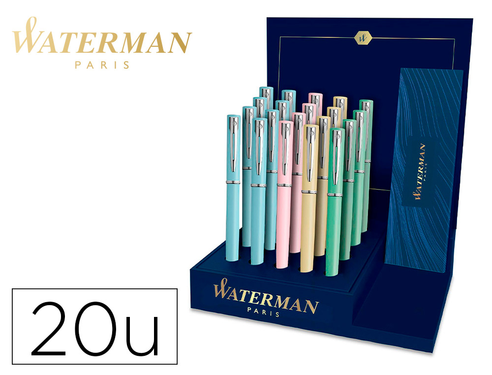 BOLIGRAFO WATERMAN ALLURE PASTEL EXPOSITOR DE 20 UNIDADES 4 COLORES PASTEL SURTIDOS