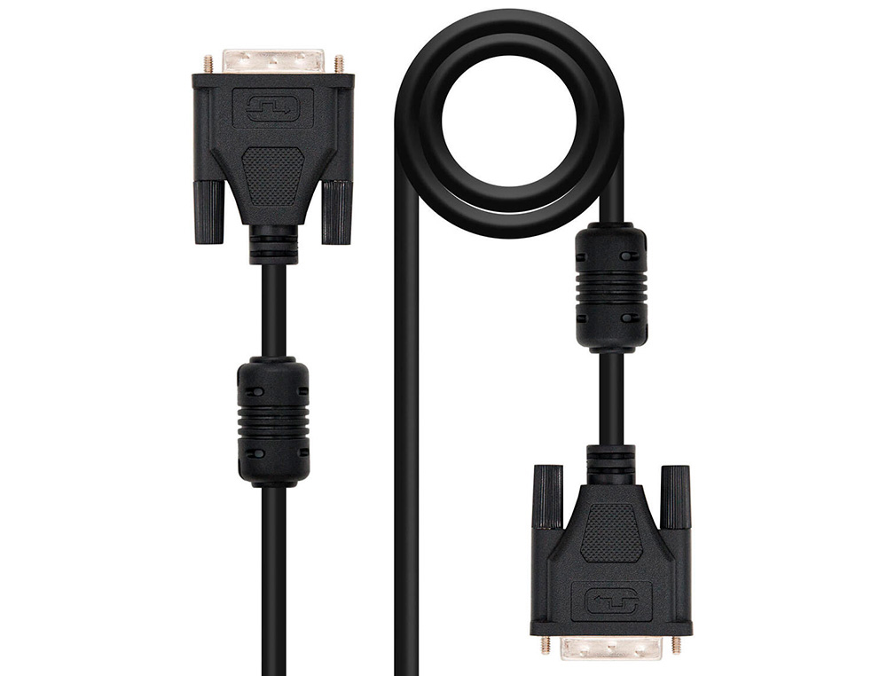 CABLE DVI NANOCABLE DUAL LINK 24+1/M-M COLOR NEGRO LONGITUD 5 M