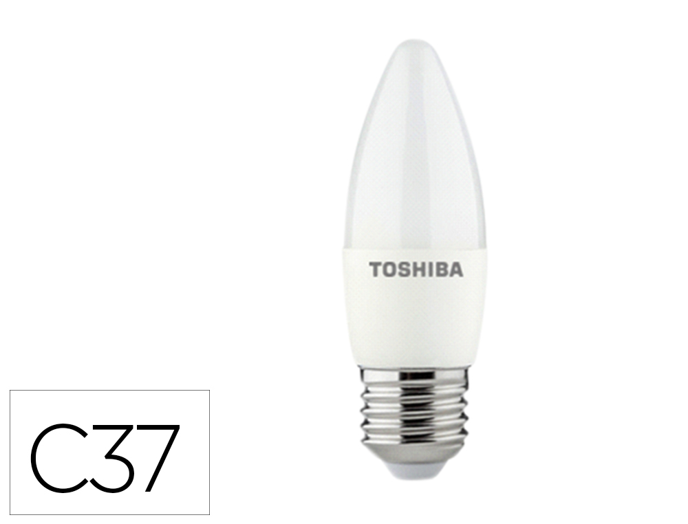 BOMBILLA LED TOSHIBA C37 E27 5W 3000K LUZ FRIA