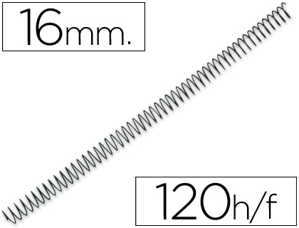 ESPIRAL METALICO Q-CONNECT 64 5:1 16MM 1,2MM CAJA DE 100 UNIDADES