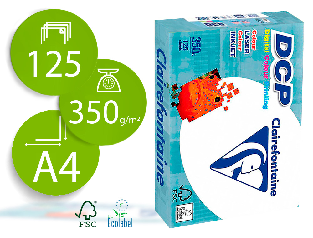 PAPEL FOTOCOPIADORA CLAIREFONTAINE DIN A4 350 GRAMOS PAQUETE DE 125 HOJAS