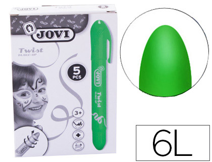 BARRA DE MAQUILLAJE JOVI TWIST MAKE-UP VERDE CAJA DE 5 UNIDADES